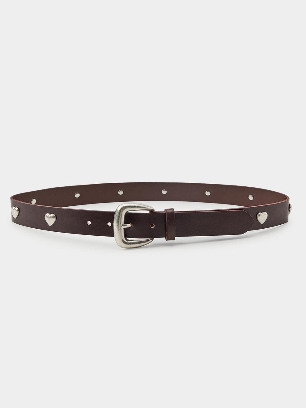 Zara 100% leather heart studded belt
